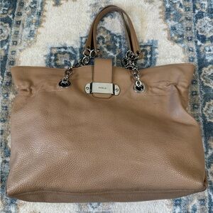 Furla Tan Leather Tote Bag